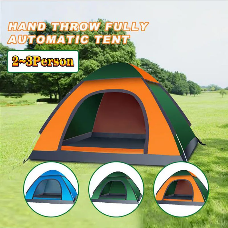 

Pop Up Camping Tent Protable Easy Instant Setup Backpacking Sun Shelter for Travelling Hiking Picnic 2-3 Person Automatic Tents