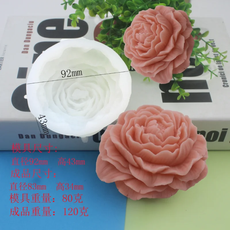 4 Moules En Silicone 3D Fleurs – Pivoine, Rose, Nénuphar, Marguerite, Pour Bougies, Savons, Résine…