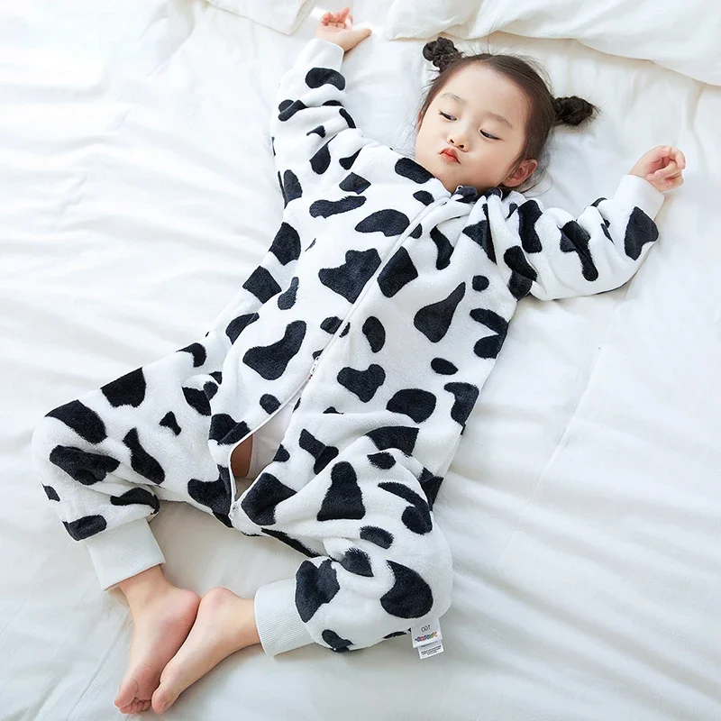 

Cow Cartoon Flannel Children Baby Sleeping Bag Sack Warm Winter Clothes Toddler Sleepsack Pajamas For Girls Boys Kids 1-6T