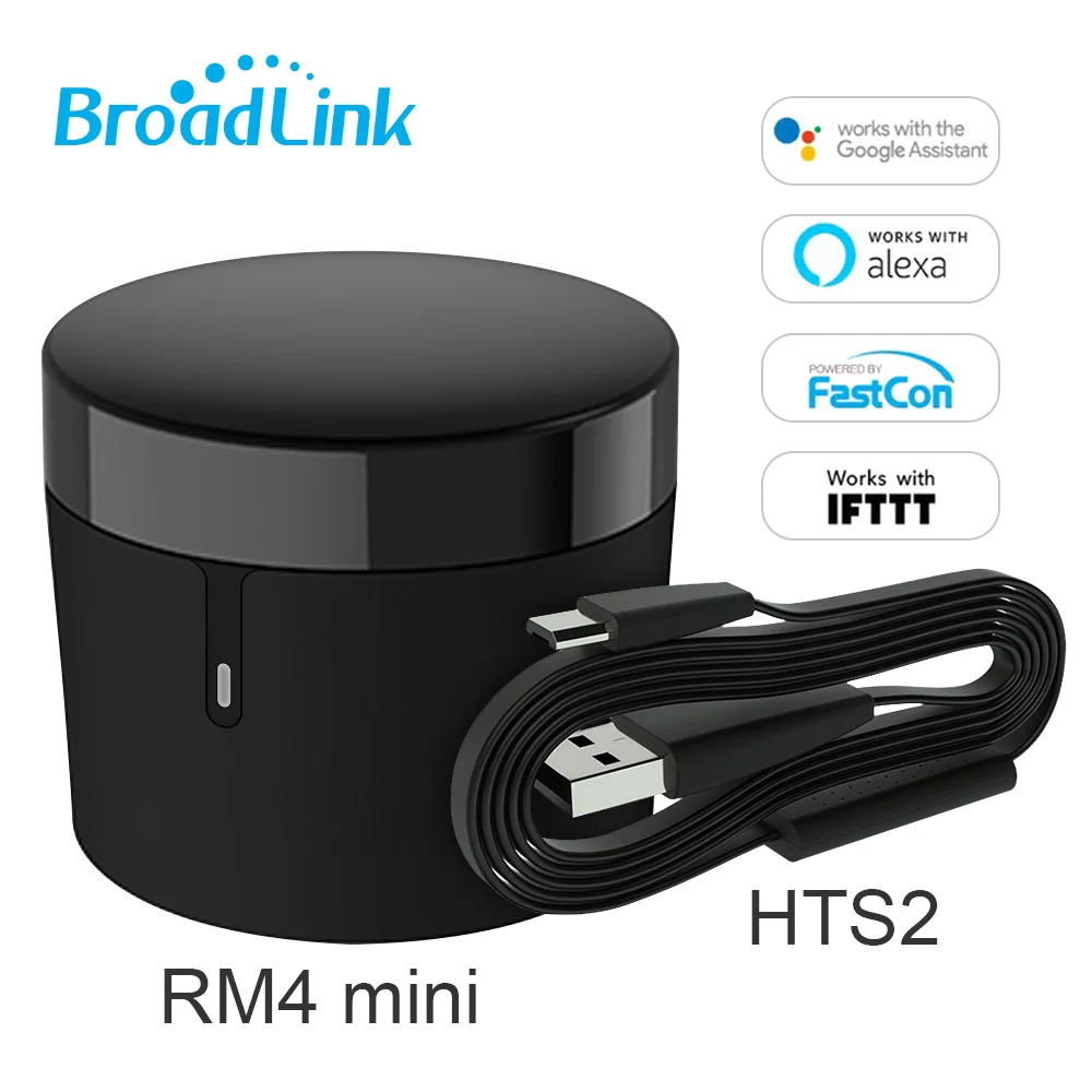 Broadlink Rm4Mini Ir Wifi Smart Controller Wireless Universal Remote Control Switch Hts2 Sensor Work Alexa Google Home Assistant