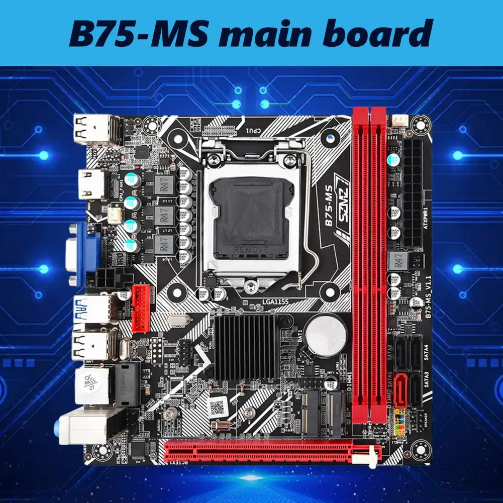 

B75-MS Computer Motherboard LGA 1155 DDR3 HDMI-compatible VGA NVME-M.2 WIFI Desktop Mainboard PC Accessories