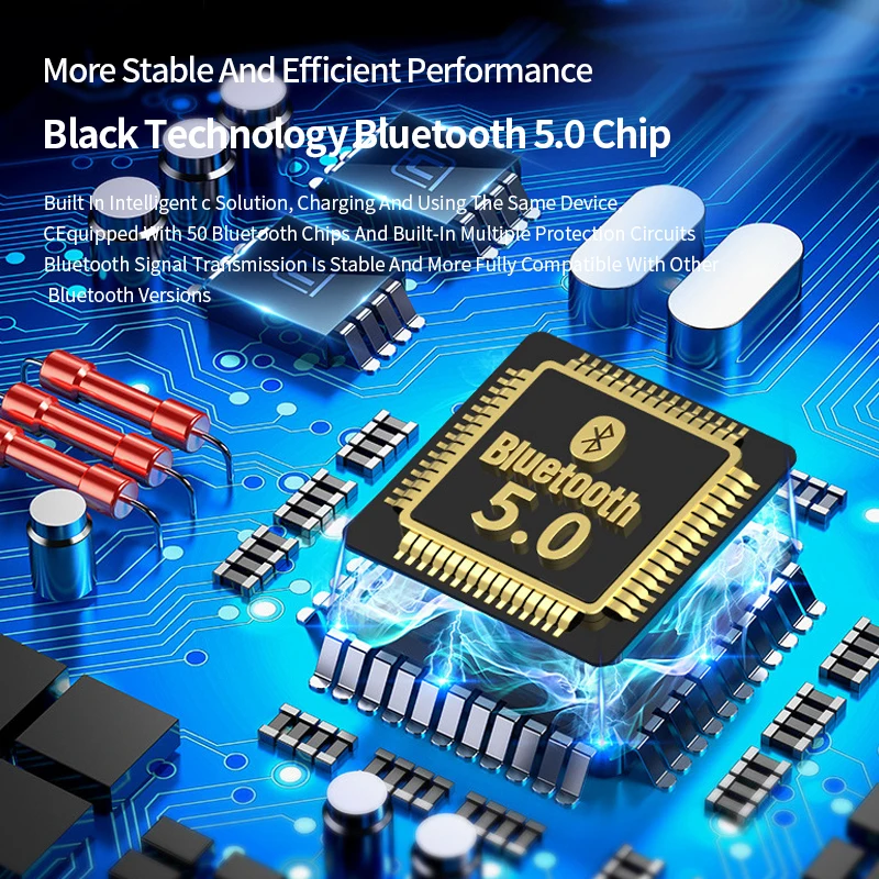 Bluetooth 5.0 Sound Receiver Wireless Microphone U Disk Play Input Sound Receiver 100‑220V US And EU Plug Adapter For Speaker