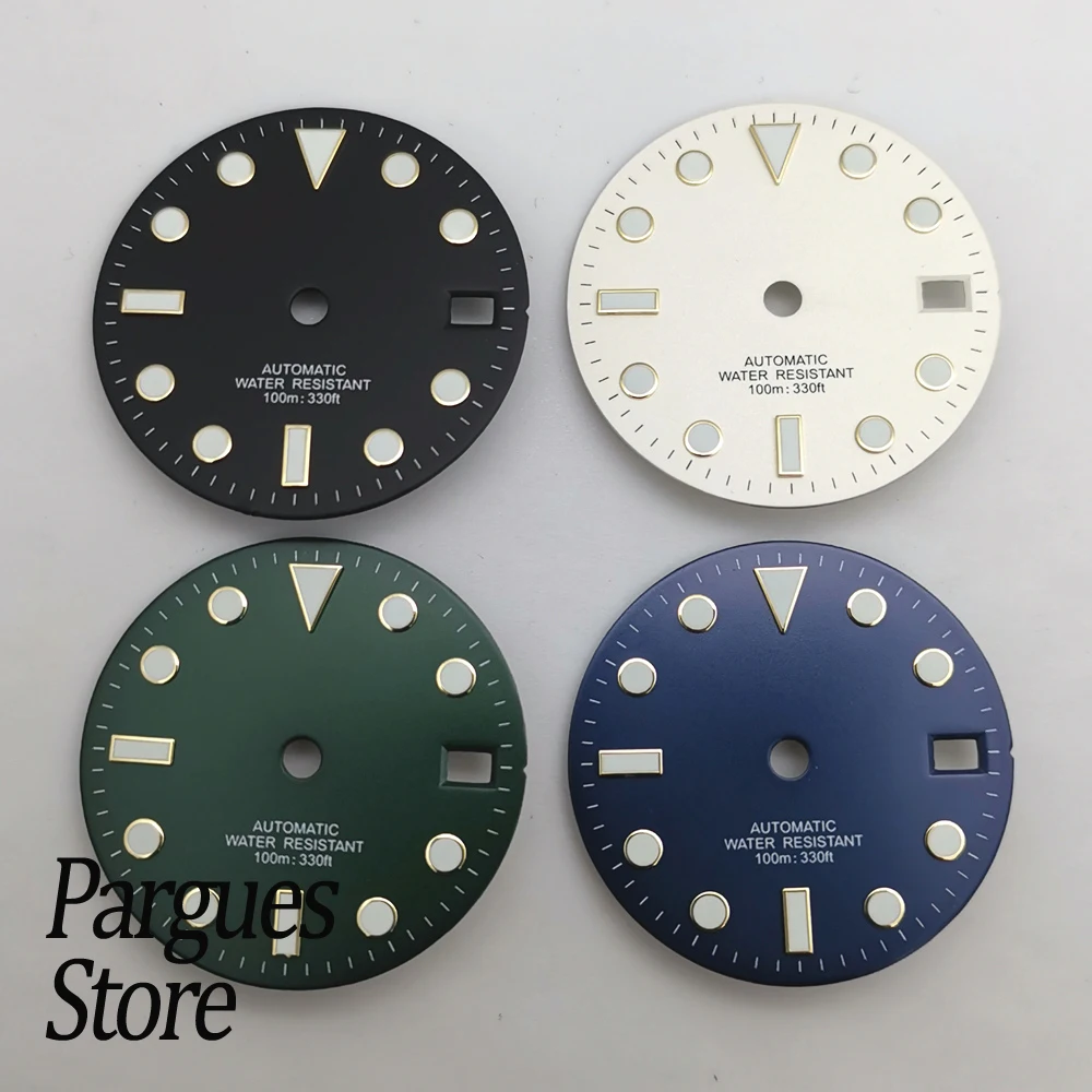 

28.5MM Yellow Gold Scale Watch Dial Luminous Dial for NH35/NH36 Miyota8215/8205 DG2813 ETA2824/2836 Movement