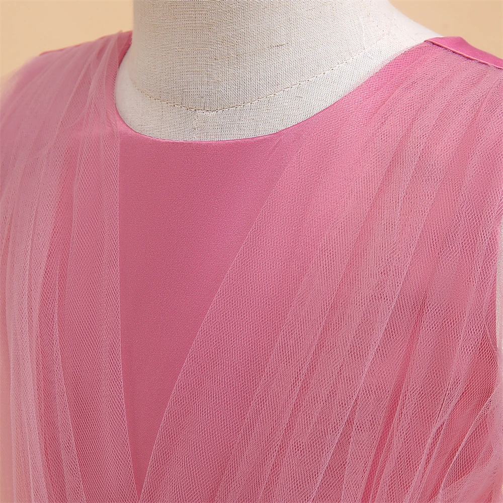 Elegante Brautjungfern Party Mädchen Kleid Weihnachtskostüm Schleife Erstkommunion Prinzessin Kleider für Mädchen Geburtstag Abend Abendkleid – Detail 10