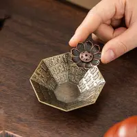 Portable Alloy Lotus Incense Burner Stick Coil Holder Sandalwood Ash Catcher Base for Travel Meditation Use - Image 5