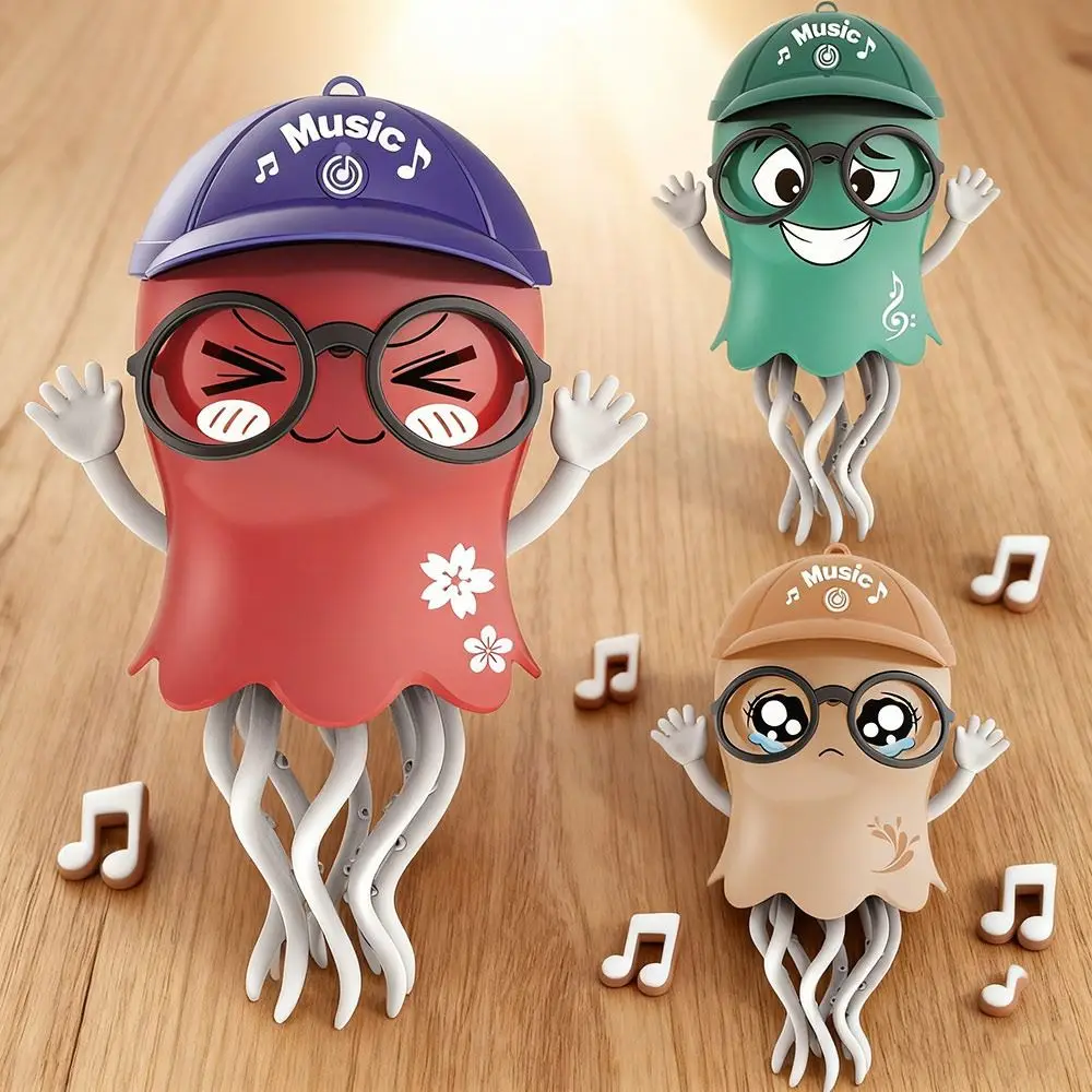 LED 라이트 댄싱 문어 장난감 팔각 발톱 비틀기 기어다니기 춤추기 마법의 춤추는 문어 자동 장애물 회피