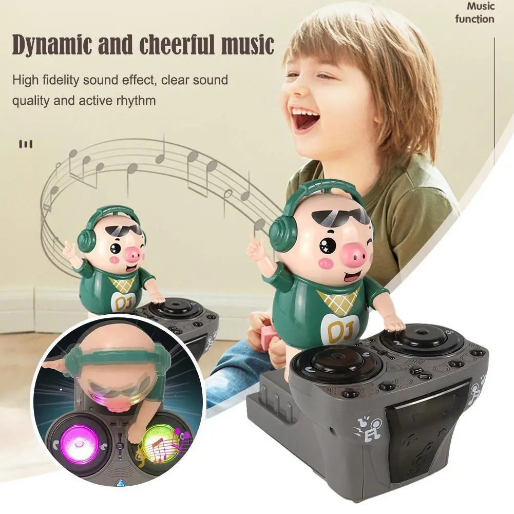 

Музыкальная игрушка DJ свинка, качели, Электронная танцевальная свинка, кукла для младенцев, младенцев, детей, музыкальная игрушка с подсветкой для детей