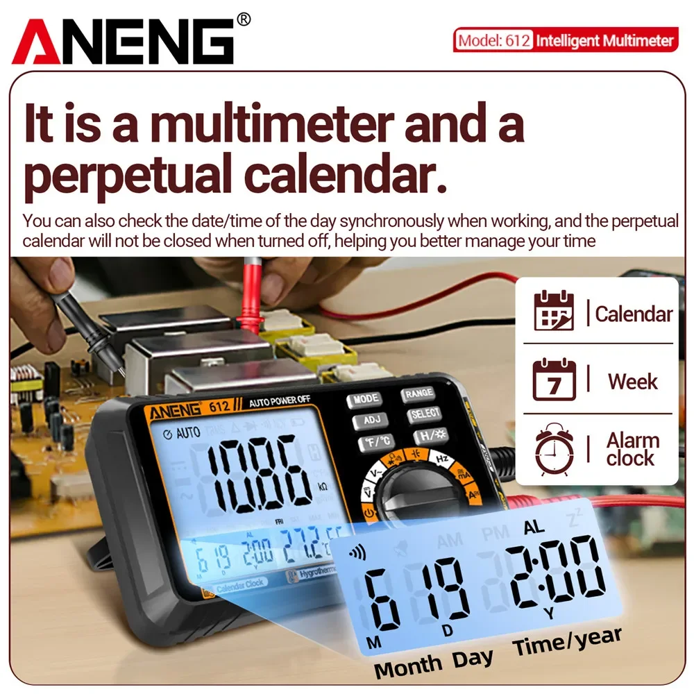 ANENG 612 Smart Digital Multimeters AC/DC Current Voltage Capacitance Professional Measurement Multimetro Test Tools 3