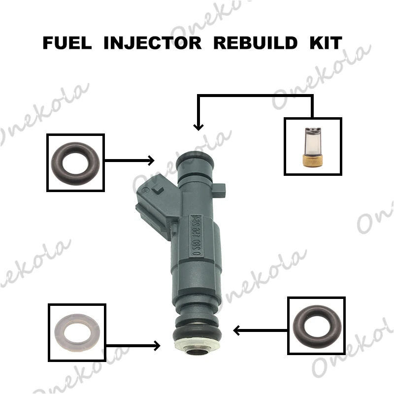 

Fuel Injector Service Repair Kit Filters Orings Seals Grommets for 0280156264 Tiggo A5, T11 CHERY QIYUN3 2.0 TIGGO 1.8 2.0