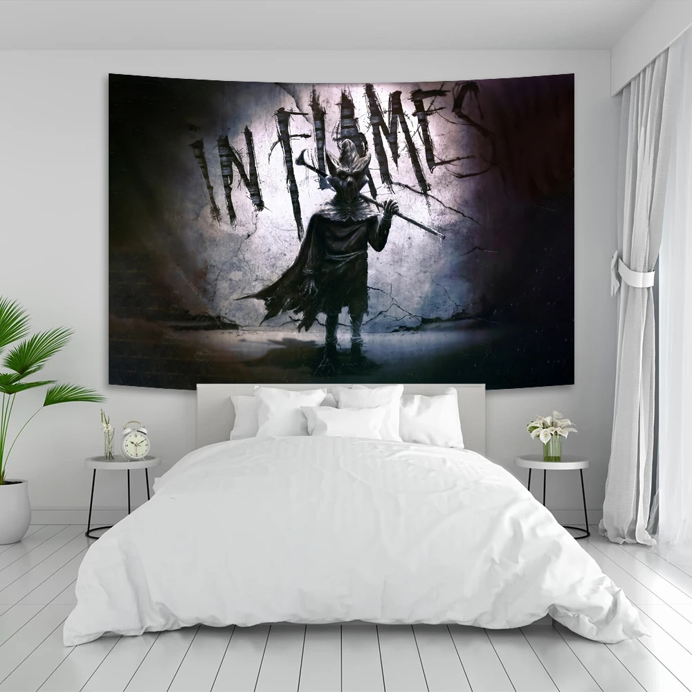 Death Metal Band In Flames Tapestry Rock Music Album Cover Living Room Wall Art Home Decor tapestry decor