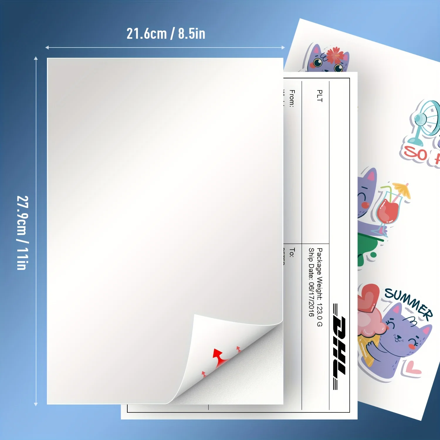 Premium Printable White Sticker Shipping Labels Paper -8.5