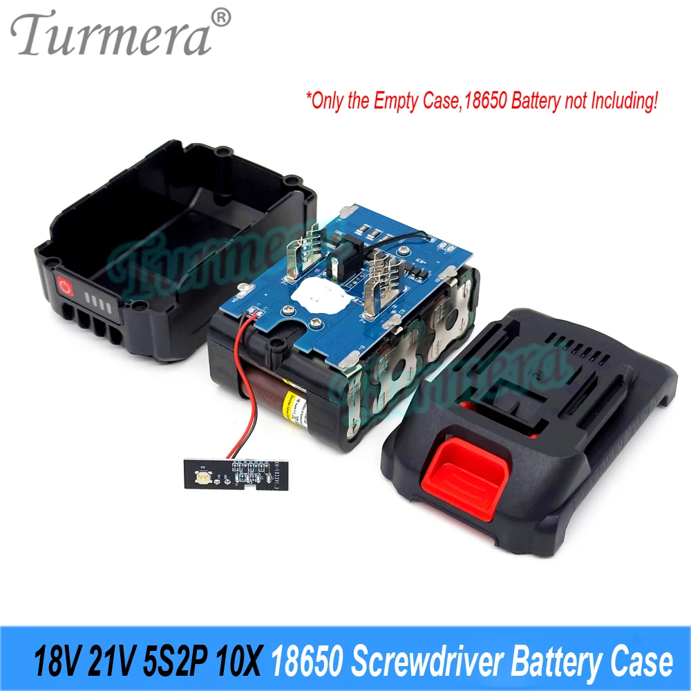 Screwdriver Battery Case Turmera 18V 21V 5S2P 10X 18650 Holder 5S 50A Max.100ABMS Weld Nickel for Replace 20V Electric Drill Use