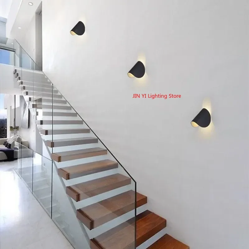 Italy Wall Lamp Stairs Bedroom Living Room Bed Side Color Creative Can Be Rotated Art Decor Rotating LED Light Eye Protection