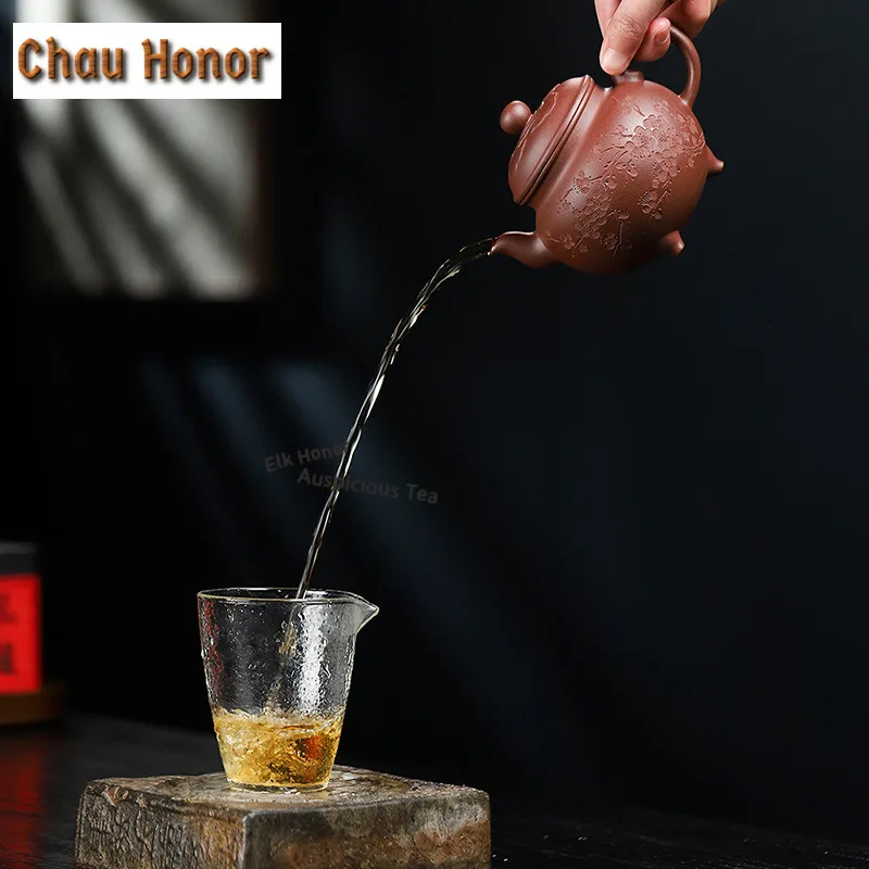 360ml Traditional Yixing Purple Clay Teapots Handmade Ruyi Pot Raw Ore Mud Kettle Chinese Zisha Tea Set Tea Ceremony Supplies