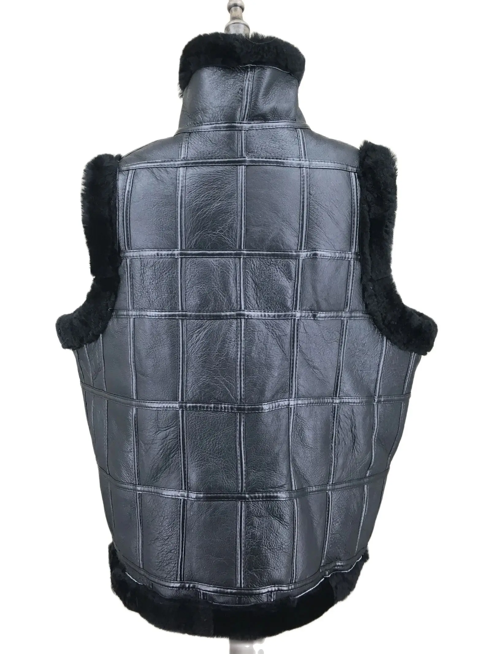 천연 양피 한 모피 조끼 파카 양복 조끼 남자 모피 안감 클래식 지퍼 남여 Gilet 23A0823 한국 새 봄