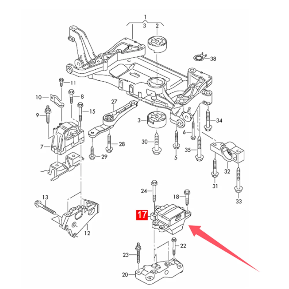 For Audi Q3 TT Roadster TTS VW CC B6 R-Line Engine Mount 2011- 2.0T 3.0L 3.2L 3.6L Bracket Support Accessories