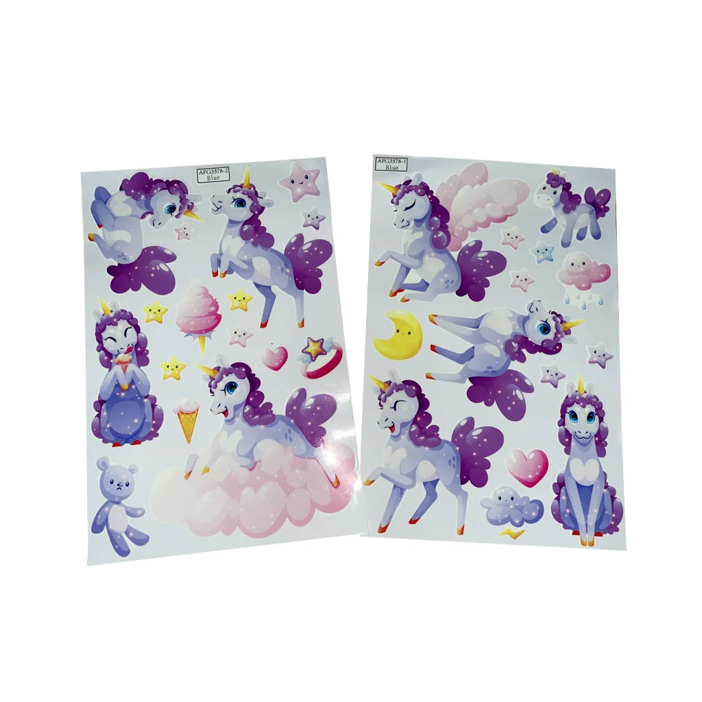 Cartoon Luminous Unicorn Wall Stickers For Kids Rooms Ceiling Home Decor Wall Decals Fluorescent Stars Glow In The Dark Stickers