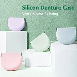 Storage Case Teeth Braces Box Mouthguard Container Denture Bathing Box Silicon Denture Case Denture Bag False Teeth Storage Box
