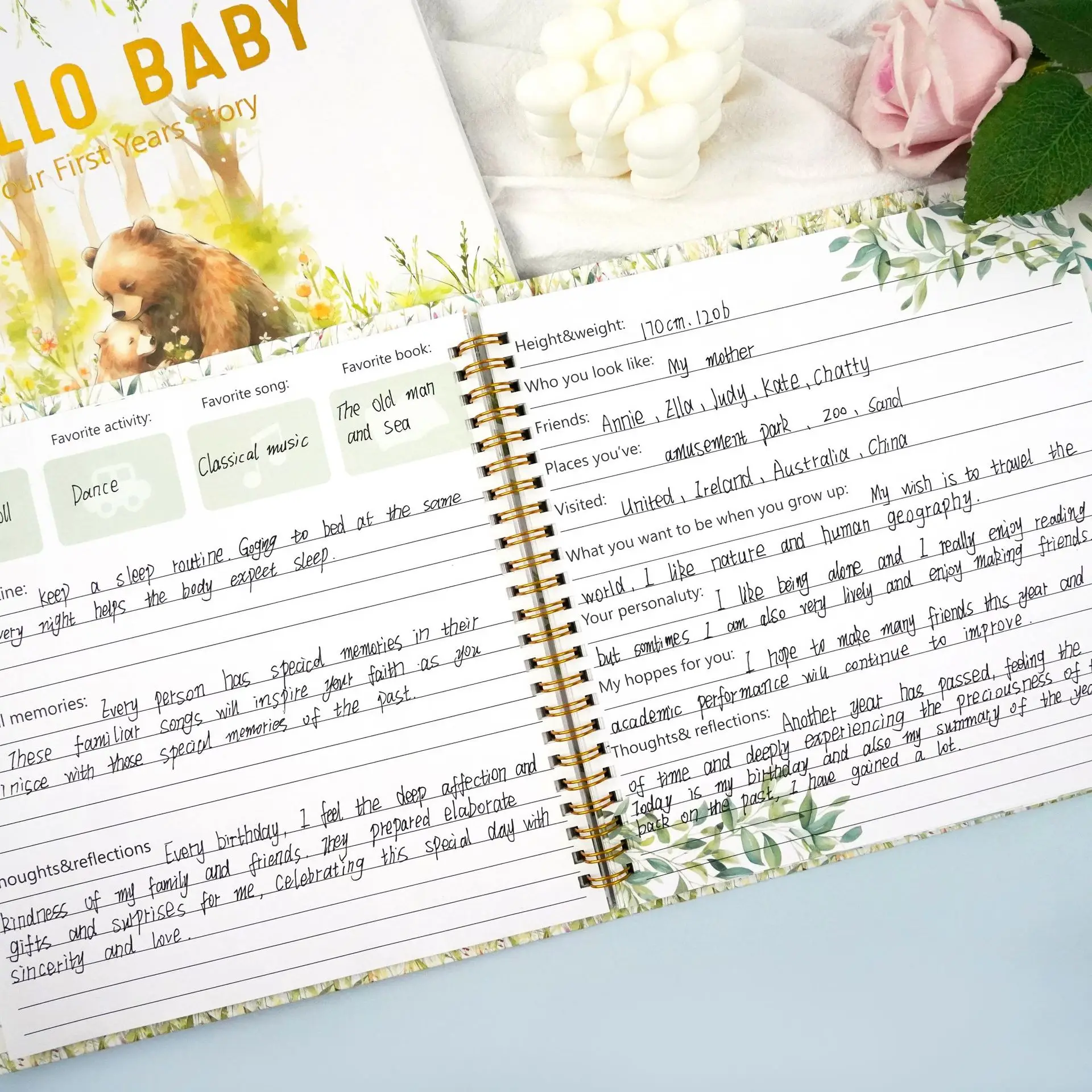 Bview Art 100 sheets Baby Growth Memory Book Set - Pregnancy to Toddler Journal with DIY Scrapbook Pages for New Parents 4