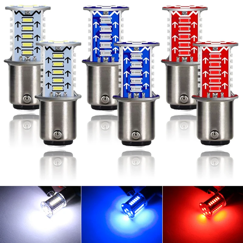 Motorcycle LED Bulbs Strobe Brake Light Car Tail Parking Reverse Lights Auto Brake Lamps Motorcycle Tail Light 1/2Pcs