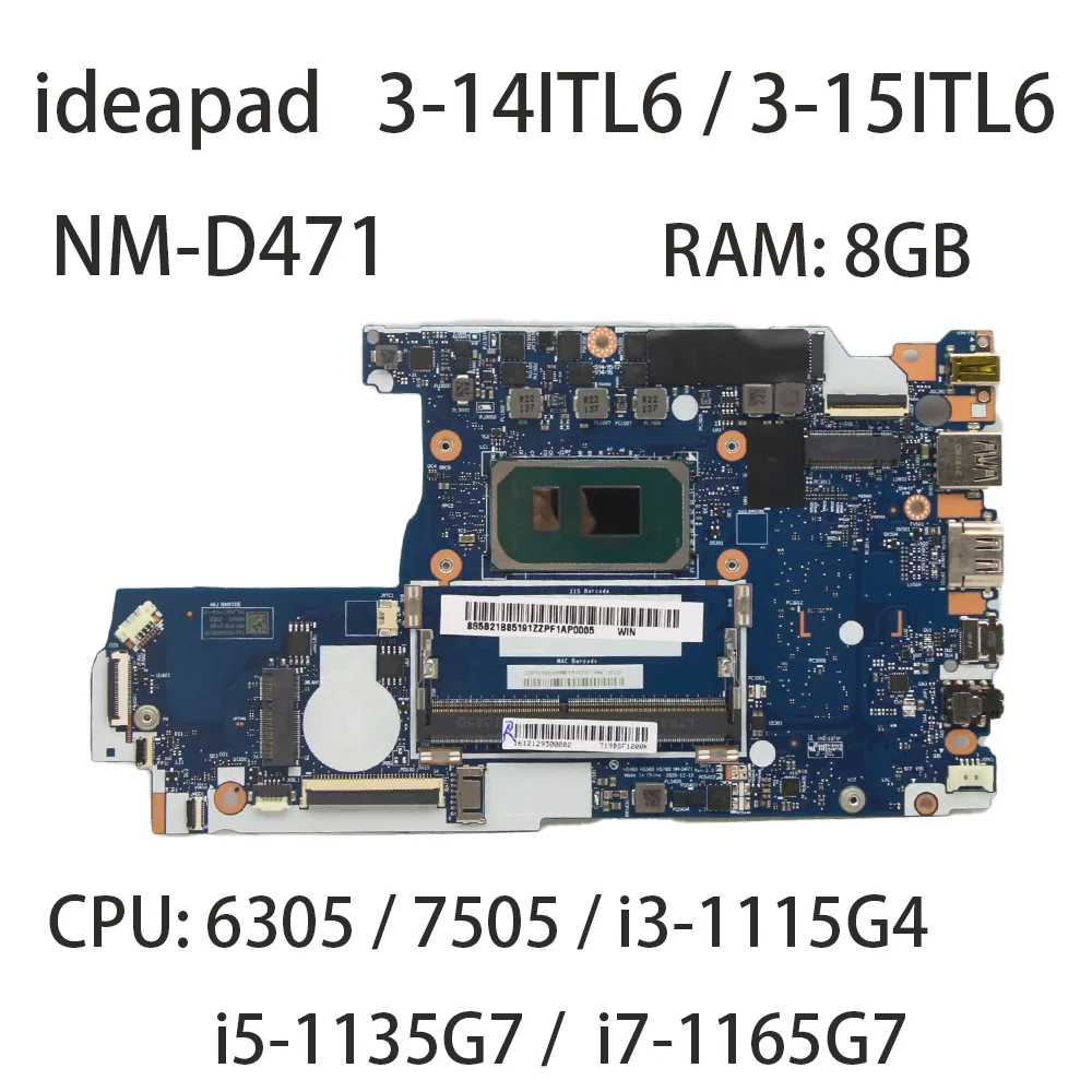 

Материнская плата для ноутбука Lenovo Ideapad 3-14ITL6/3-15ITL6