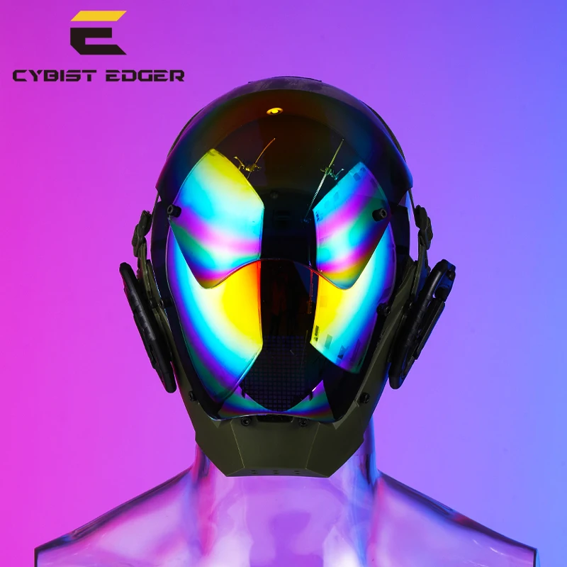 

Cyberpunk Mask Cosplay Wear Beetle Collection Green Mask with Gold Halloween Party Gift for Party Toys Teenager