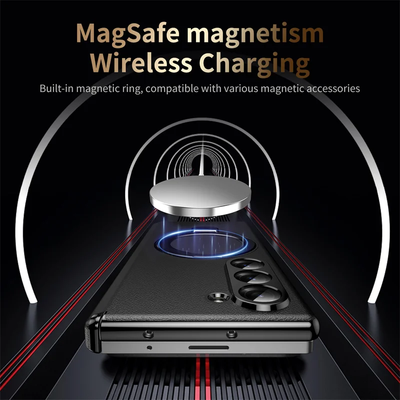 Premium Metal Magnetic Hinge Holder with Tempered Glass Phone Case - Special Edition Cover