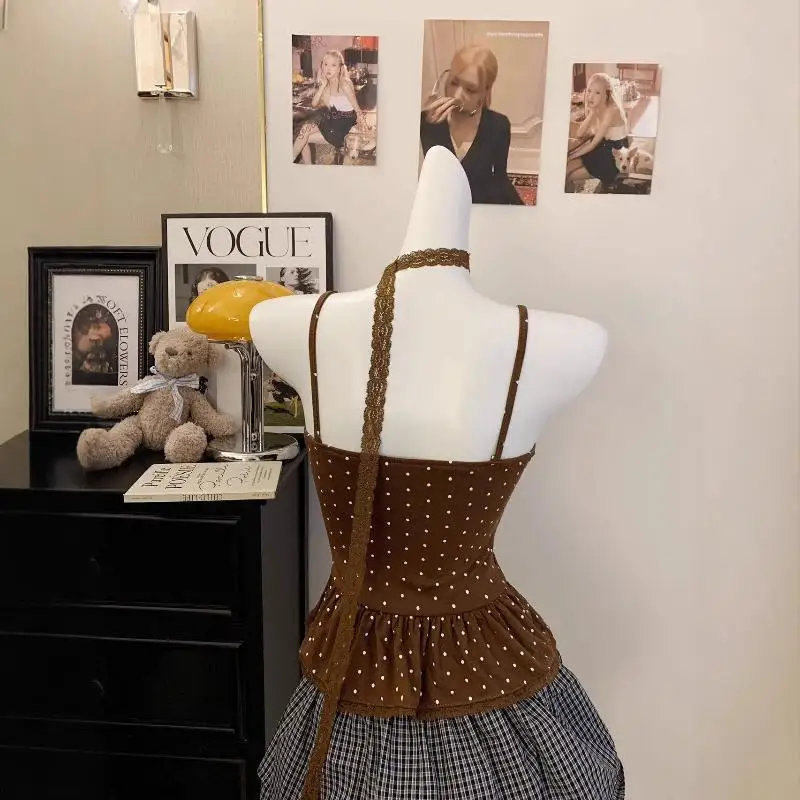 Damenkleidung Sommer Mode Lässig Gepunktet Einfarbig Trägerloses Oberteil Modisch Schlank Aussehend Jugendlicher Stil Tops – Detail 6