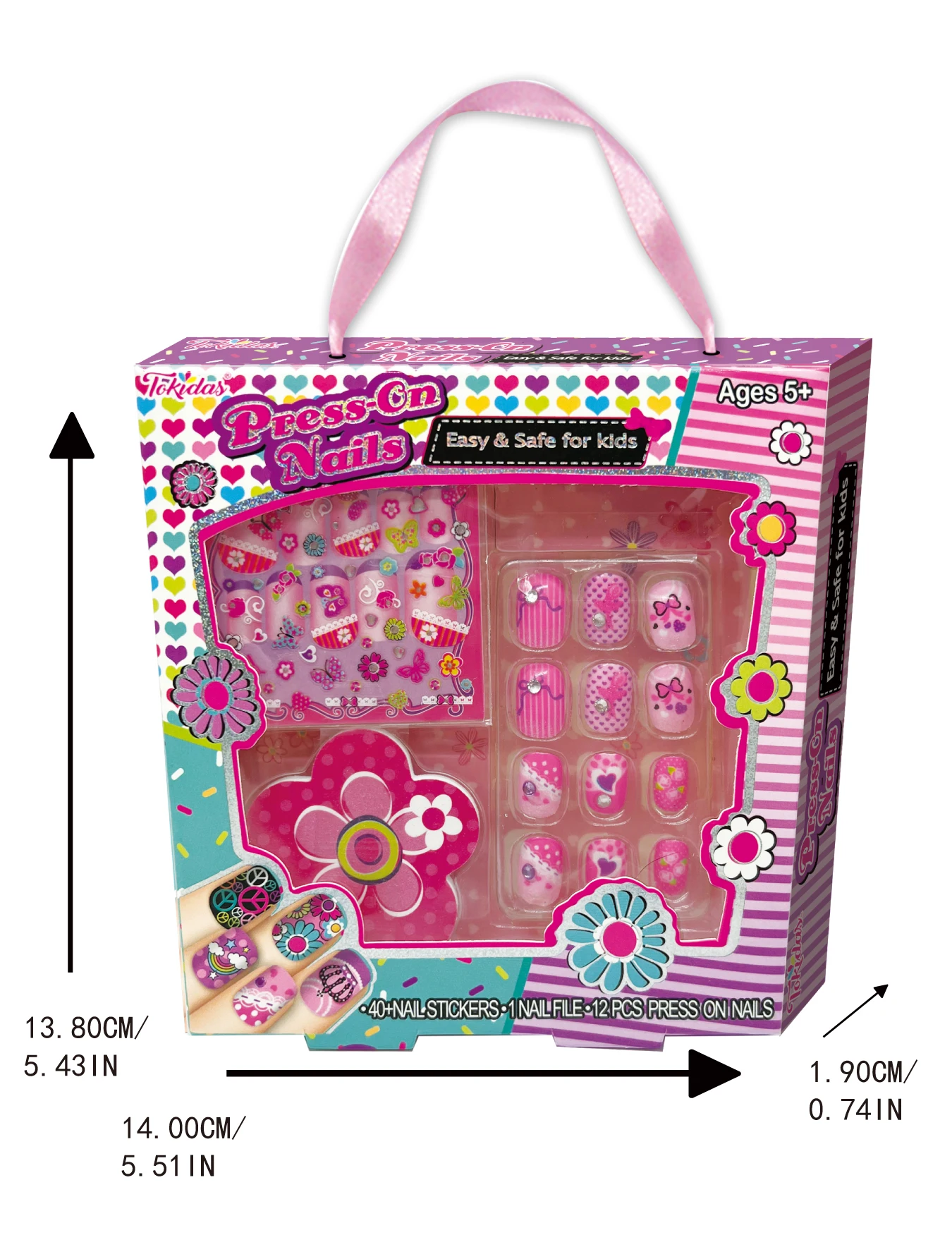 2024 Kids Makeup Set Press on Nails Set Nail File Set Stickers Kids Toys Birthday Gifts 5