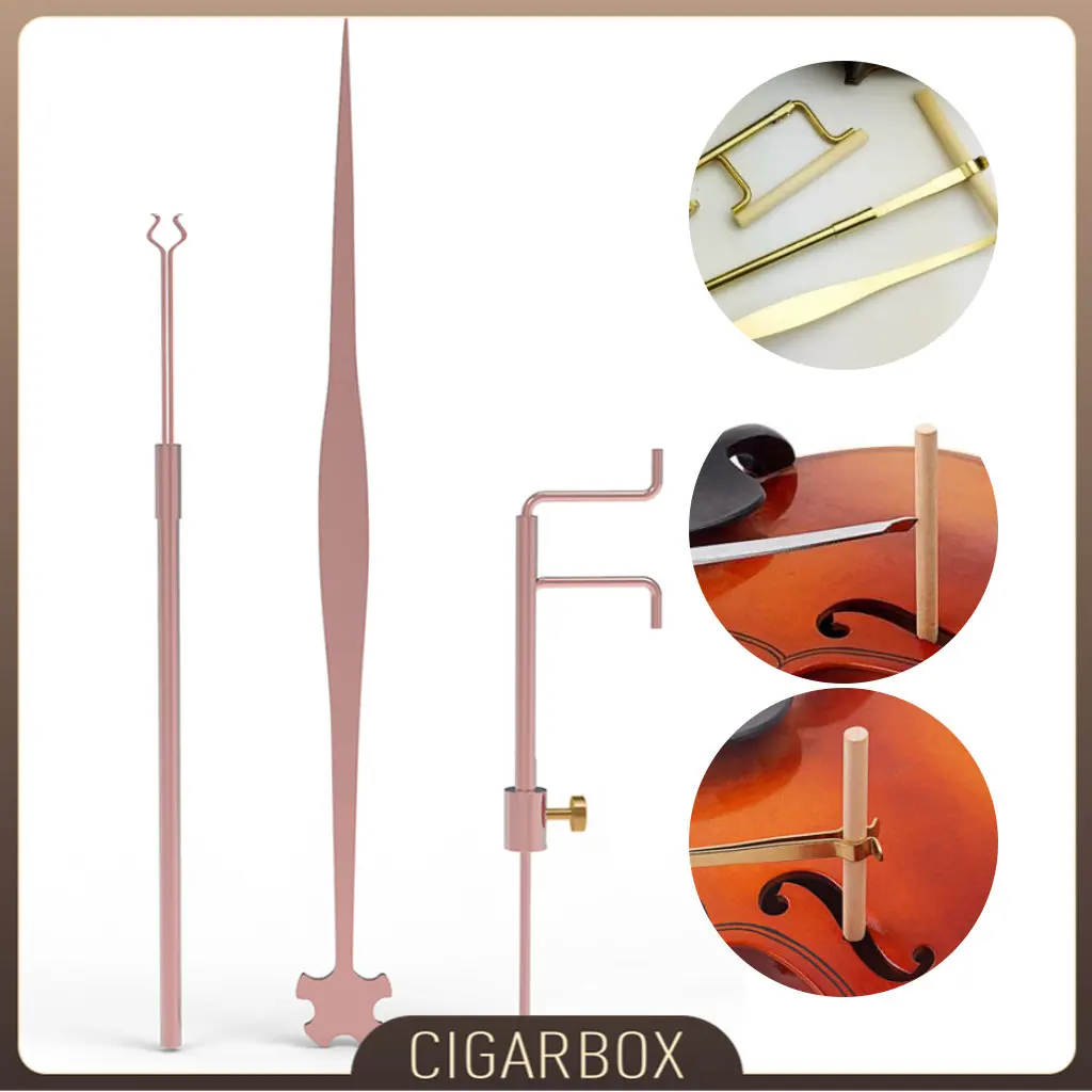 

Brass Professional Violin Luthier Tools Sound Post Gauge Measurer Retriever Clip Set 4/4-1/8 Violin Parts Accessories