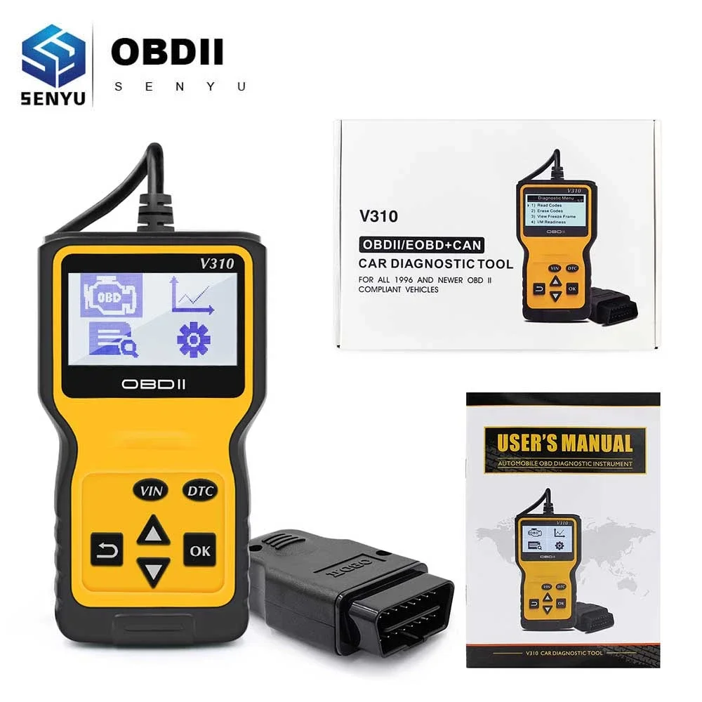 V310CodeReaderOBD2EOBDV11ScannerCarReaderClearDiagnostic