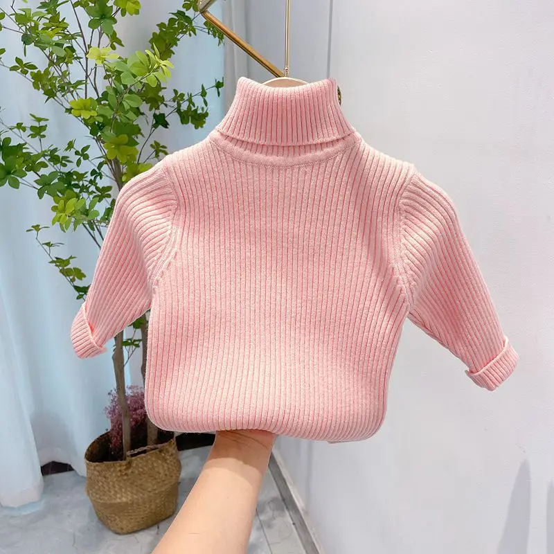 

Children's Korean Version of Turtleneck Sweater Children's Winter Warm Knit Sweater Winter Sweater Baby Turtleneck