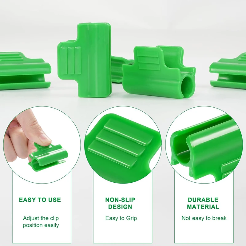 10pcs Greenhouse Film Clamps Garden Tarpaulin Netting Tunnel Hoop Pipe Clamp Shed Row Cover Shading Frame Support Planting Tools