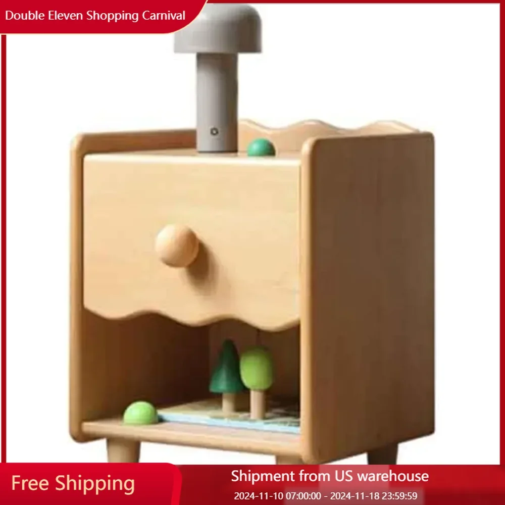 Children's bedside table, wooden modern bedroom mini storage cabinet, children's bedside table,