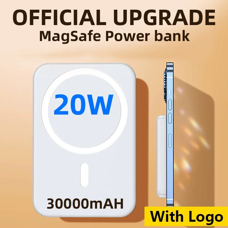 Hot 30000mAh Portable Wireless Charger Macsafe Auxiliary Spare External Magnetic Battery Pack Power Bank For iphone Powerbank