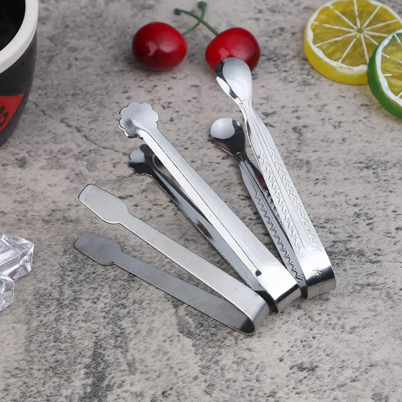 Ice Cube Tongs stainless steel tongs stainless steel food tongs Mini Coffee Tea Food Serving Tongs Clip Party Bar Stainless Steel Sugar Ice-Cube Picker Kitchen Accessories