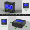 Huepar Digital Angle Gauge Protractor Electronic Bubble Angle Finder Dual Axis Level Box 0.01° Resolution V-Groove Magnetic 4