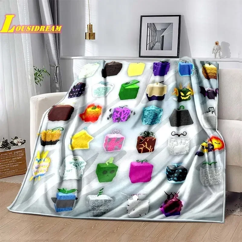 Cartoon game B-blox fruits printed blanket comfortable and beautiful children's blanket sofa sheet travel quilt birthday gift 5