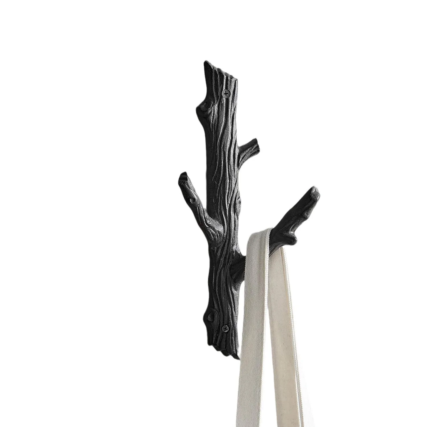 American retro tree branch decoration wall mounted coat and hat rack entrance wall decoration wall cast iron hook 5