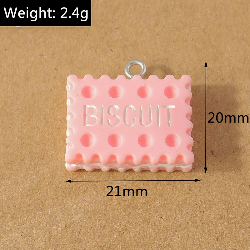 15 Stück zufällige Mischung aus Kunstharz, Simulation von Lebensmitteln, Pisa, Biskut-Kuchen-Anhänger für DIY-Ohrringe, Halsketten, Armbänder, Schmuckzubehör – Detail 8