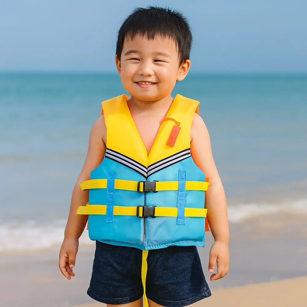 Universal Large Buoyancy Life Vest Jacket Portable with Whistle Buoyancy Vest Adjustable Straps Swimming Swimming