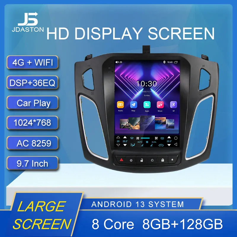 

Android 13 8+128G Car Radio Multimedia Player For Ford Focus 3Mk3 2012 - 2017 GPS Navigation Carplay BT5.0 4G Lte WIFI Video