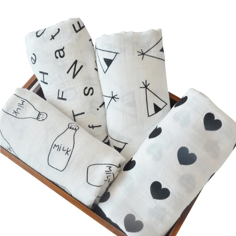 110X110CM Muslin Blanket Cotton Baby Swaddle Soft Newborn Blanket Bath Towel Gauze Infant Boy Girl Wrap Sleepsack Stroller Cover - Image 6