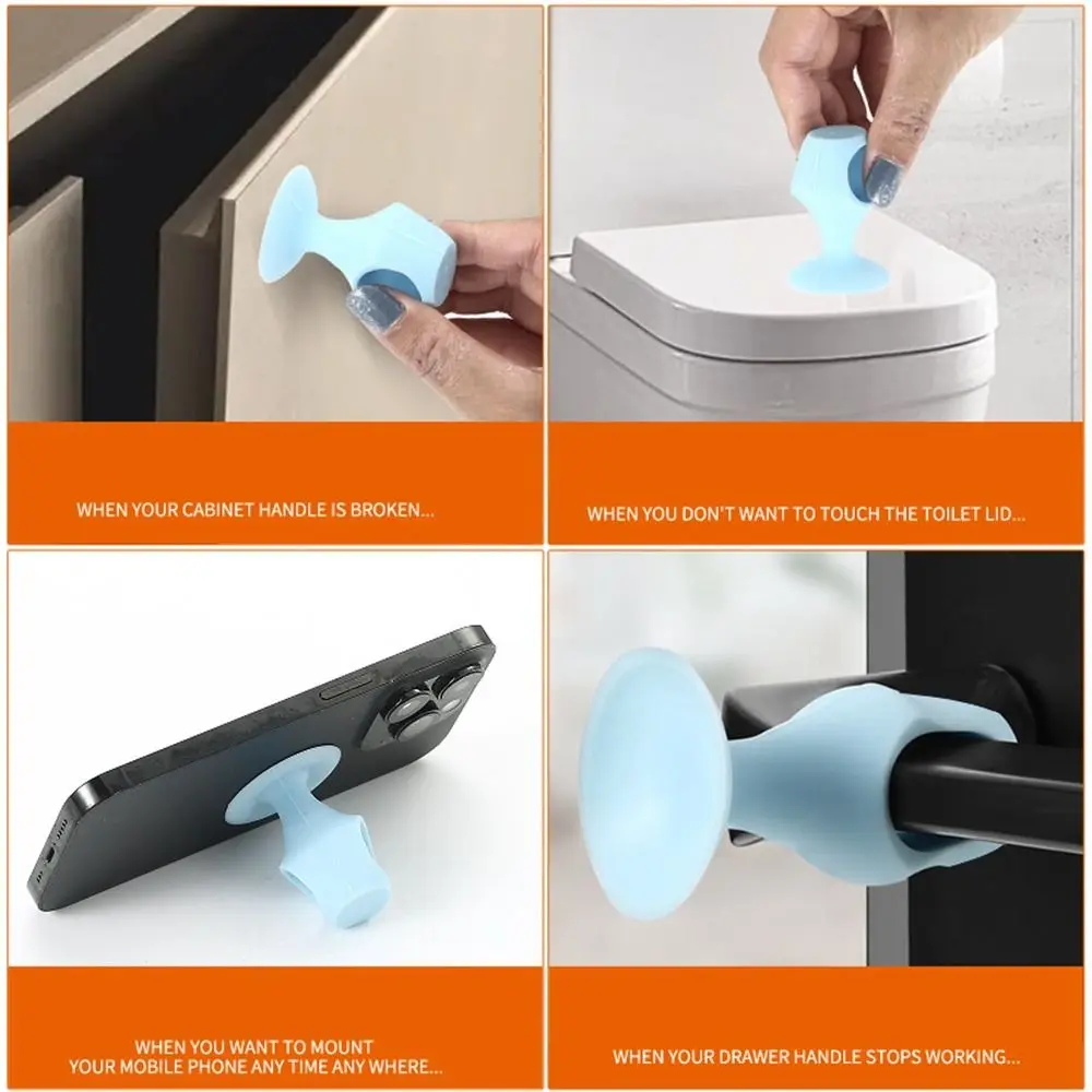Suction Cup Silicone Door Stopper Color Anti Collision Mute Door Handle Crash Pad Furniture Wall Protector Hardware