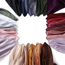 110X110 CM Square Satin Silk Hijab Scarf Women Luxury Medine Silk Veil Muslim Women Hijab Satin Silk Shawl Hijabs