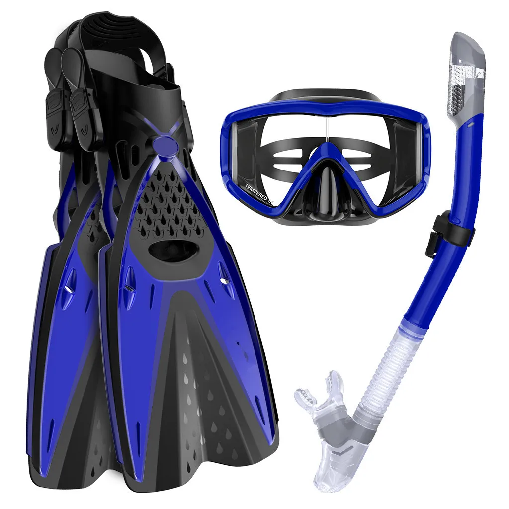 

Diving goggles full dry snorkel fins snorkeling three treasures snorkeling three-piece set of free diving equipment scuba diving