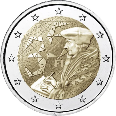 

Финляндия 2022 памятная монета программа аразс 35-я годовщина 2 евро UNC