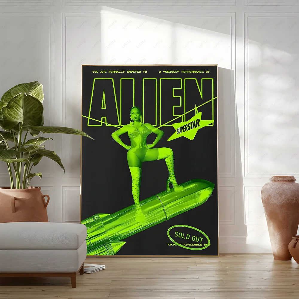 Sänger Beyoncé Kunst Poster, klebrige Wandkunst, Druck, wasserdicht, für Zuhause, Wohnzimmer, Schlafzimmer, Bar, Flur, ästhetisches Dekor – Detail 13