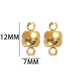 Silver and Gold Magnetic Clasp Connectors for Handmade Jewelry Crafting - 5 Sets Stainless Steel Jewelry Supplies (7x12mm Gold)