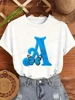 Harajuku Streetwear 26 English Letters Butterfly Print Women's T-shirt Short Sleeve Women T Shirt Tops Butterfly Graphic T Shirt